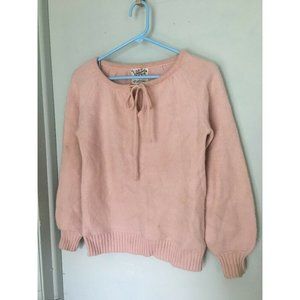 VINTAGE 1970’s Currants by Jeri-Jo Women’s Sweater Size M pale pink fuzzy